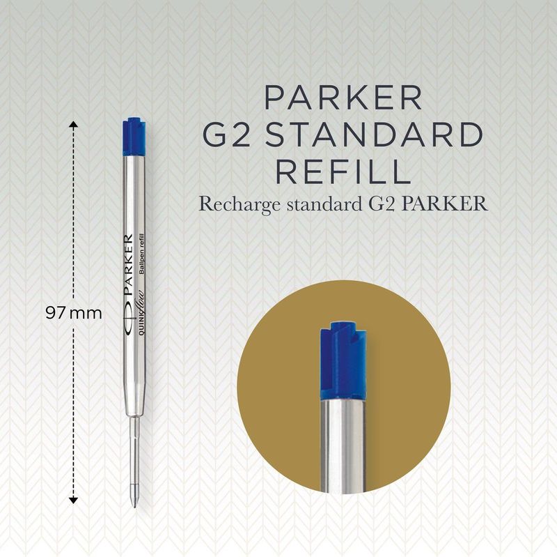 Parker balpenvulling - medium punt - blauwe QUINKflow-inkt - 3 stuks