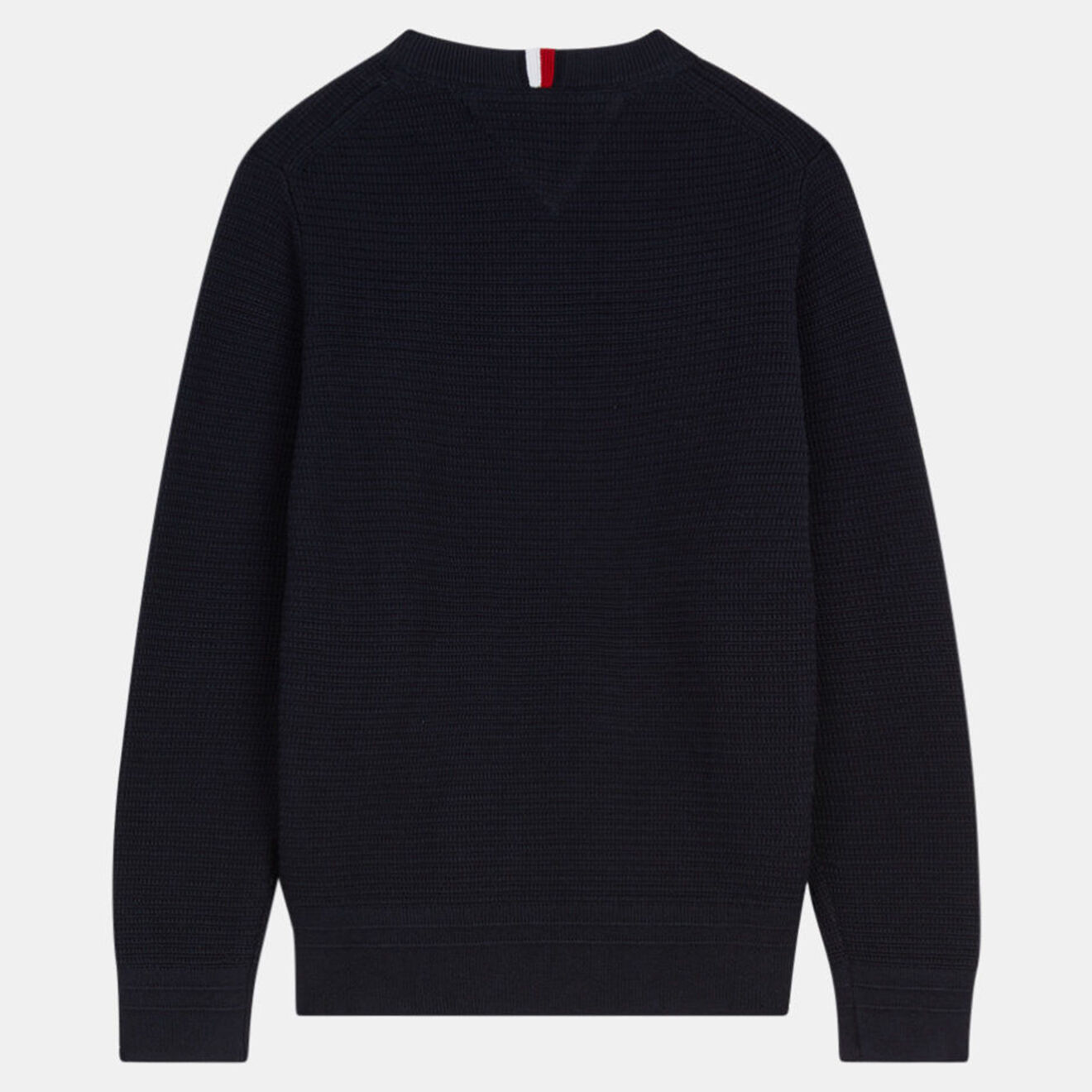 Tommy Hilfiger Pull en Maille de Coton bio tissé bleu marine