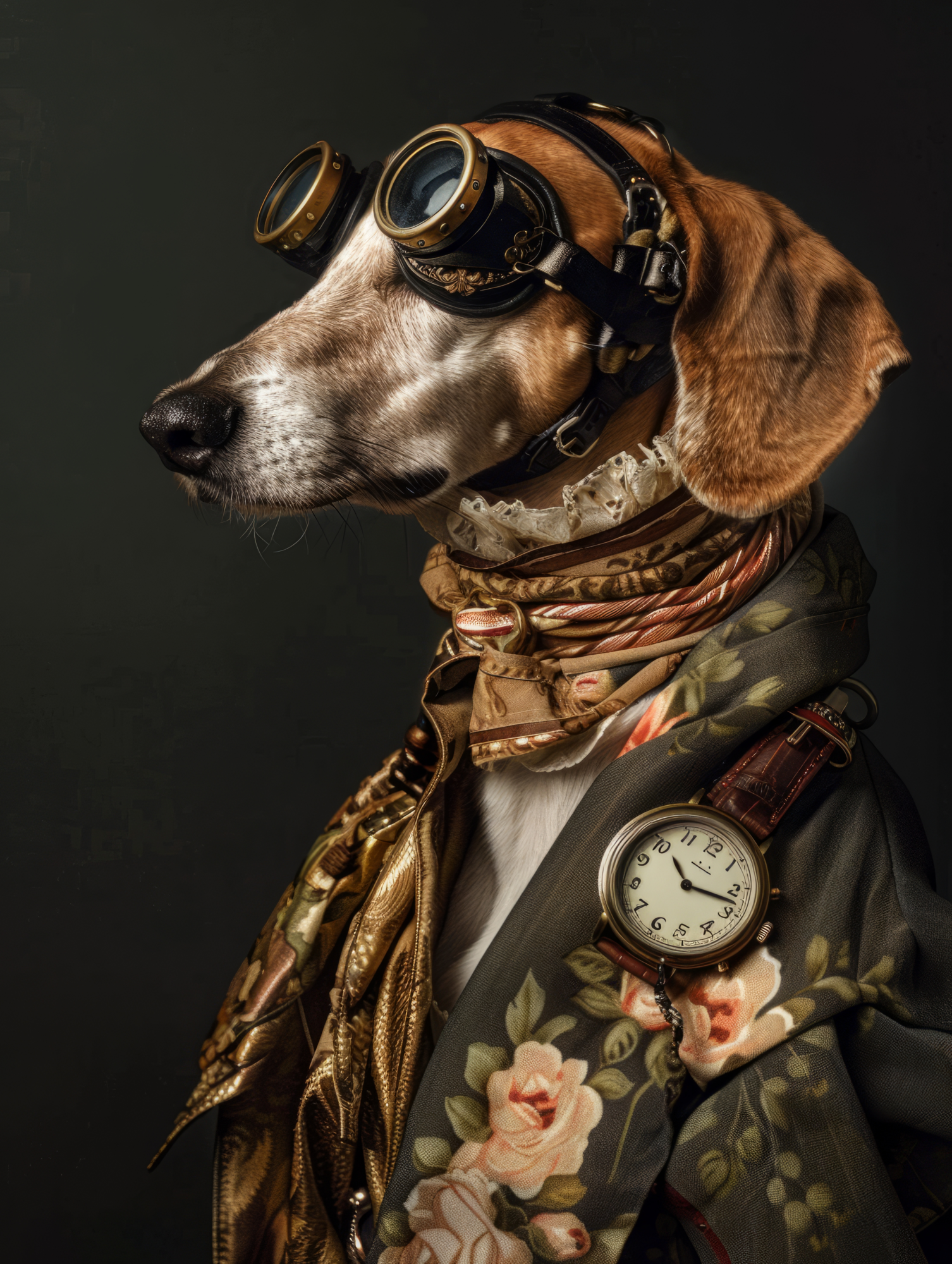 Canvas schilderij van een Engelse Foxhound 100x150 cm