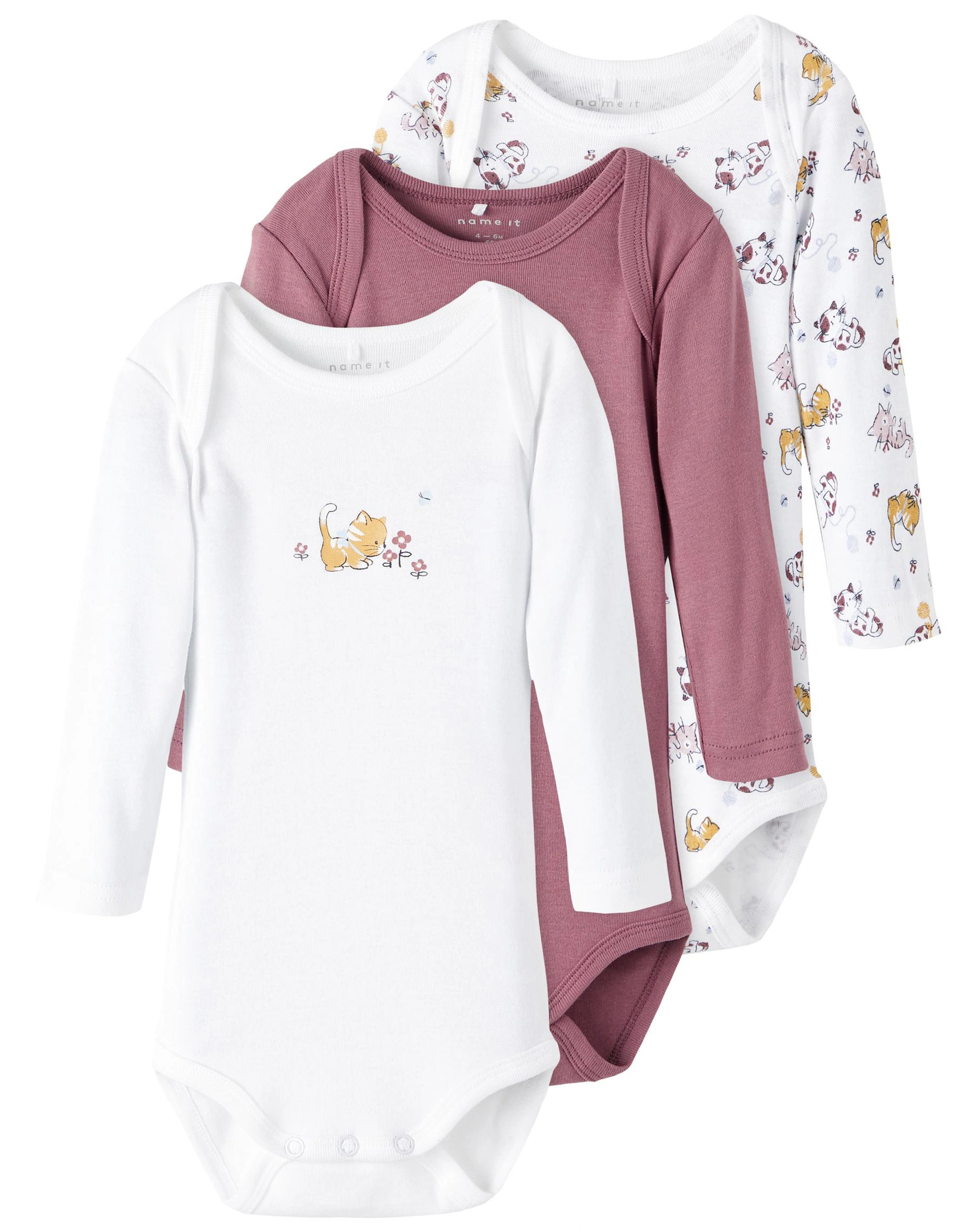 Langarmbody NBFBODY 3er Pack in valerian