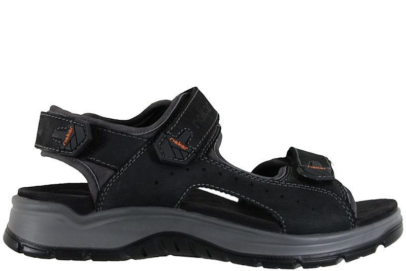 RIEKER SANDAL I SORT SKIND