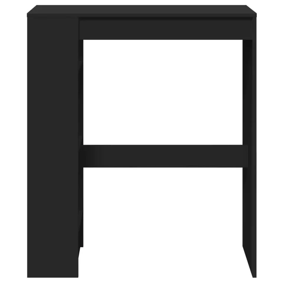 vidaXL - Bartafel met opbergruimte - Zwart - Bewerkt hout - 90x43 cm