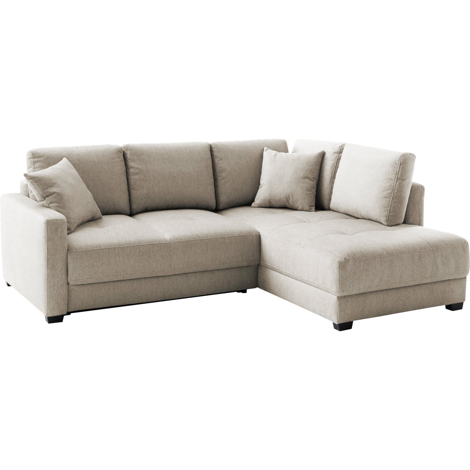 Ecksofa Pierre Stoff taupe, mit Boxspringfederung
