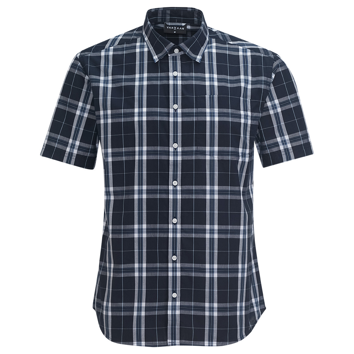 VanVaan Herren Hemd mit Karo-Muster dunkelblau