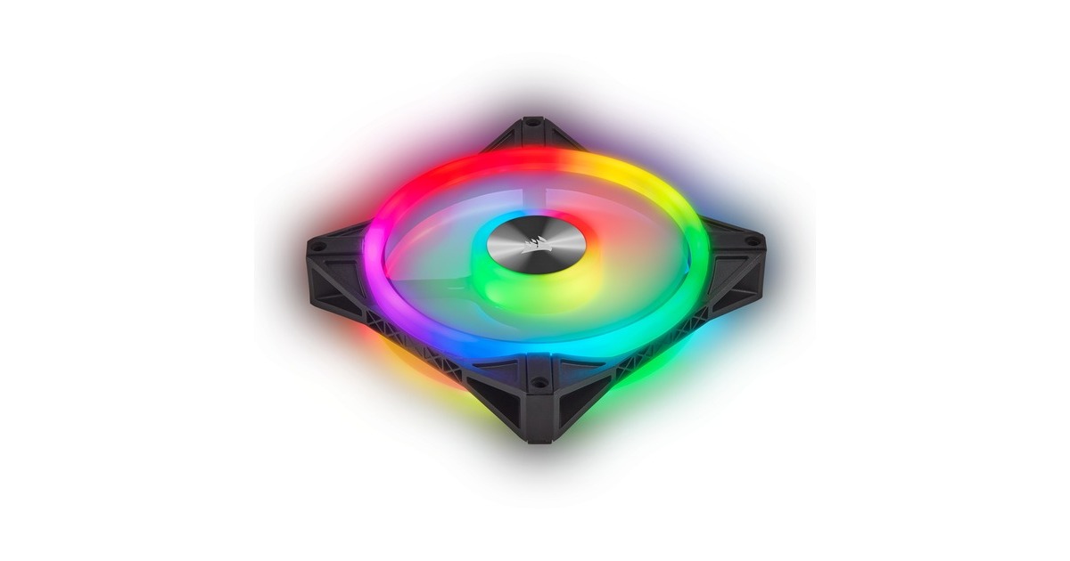 CorsairiCUE QL140 RGB case fans  (Zwart, 2 stuks, 140 x 140 x 25 mm, PWM)