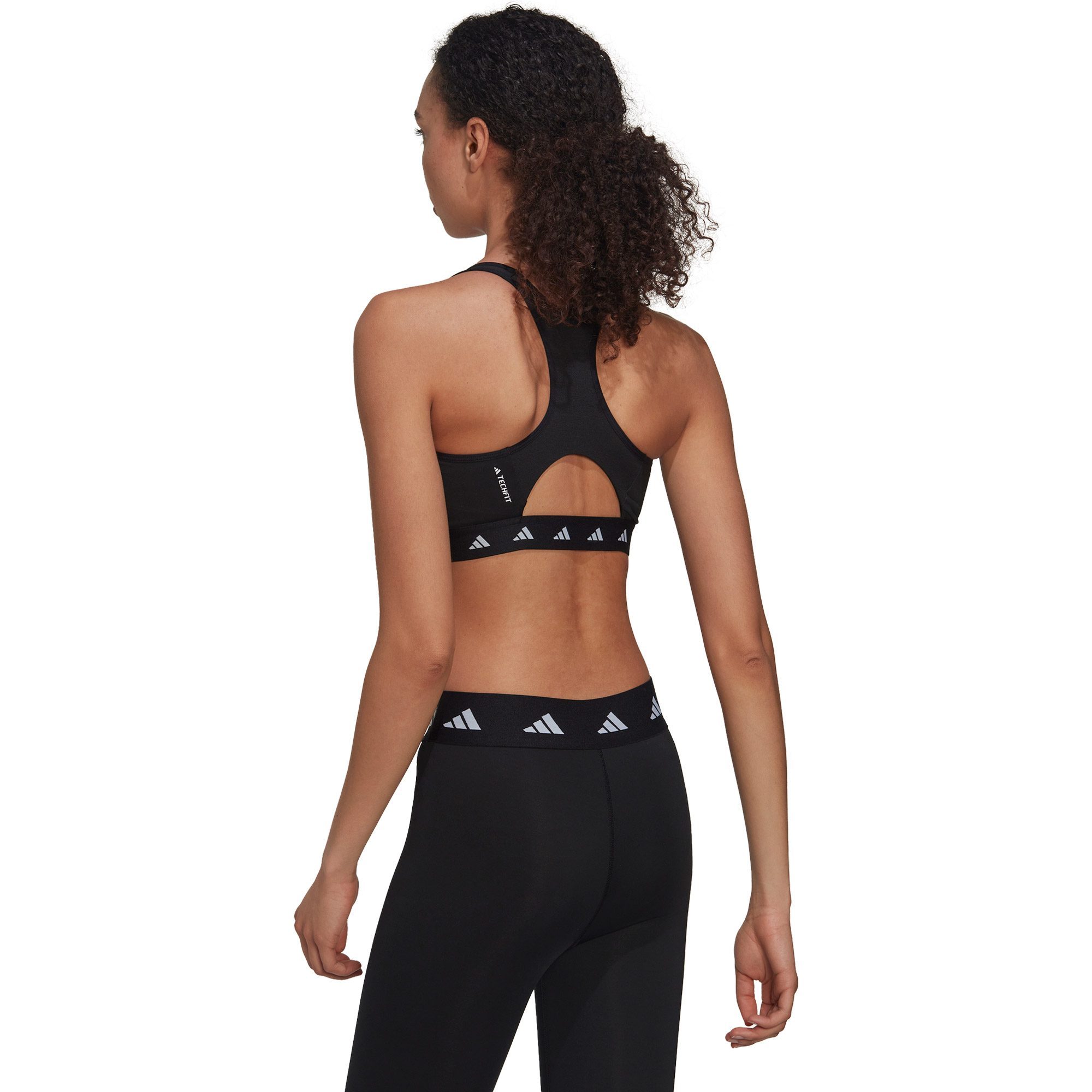 adidas Powerreact Training Medium-Support Techfit Sport BH Damen schwarz