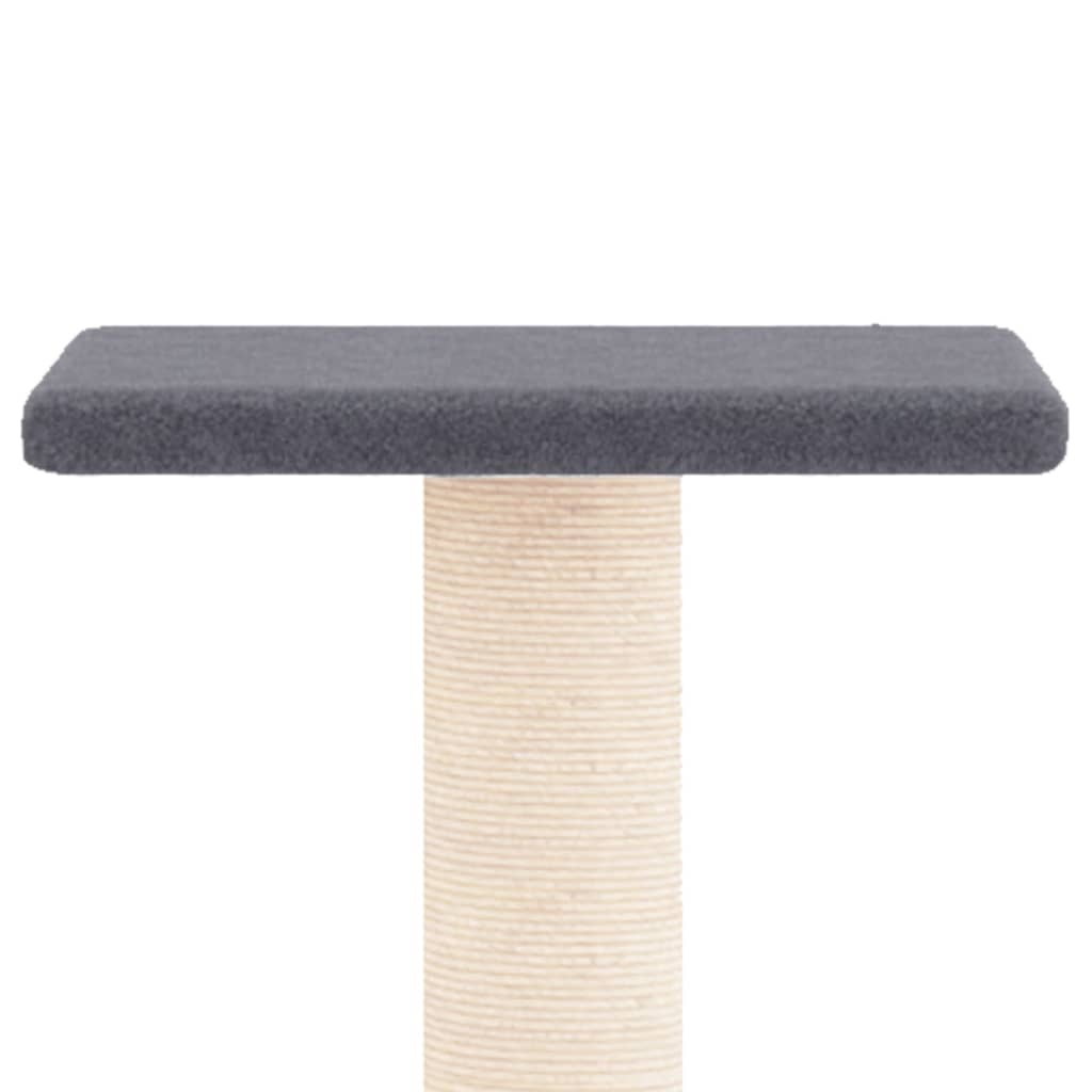 Arranhador para gatos vidaXL com postes de sisal cinza escuro, 73 cm