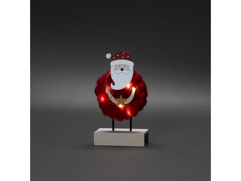 Konstsmide LED-Figur Santa, Holz & Baumwolle, 6 LED Tischdekoration