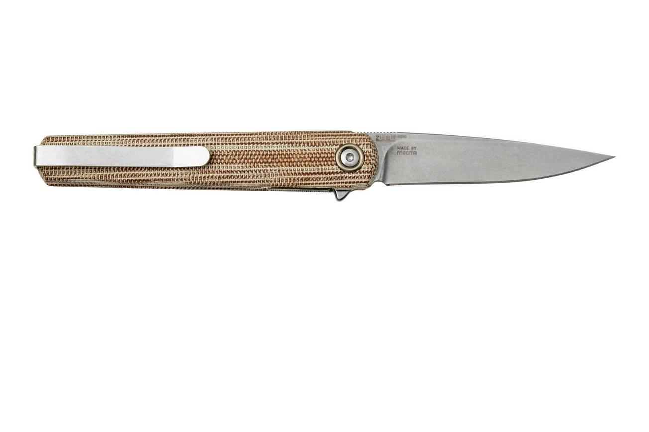 MKM Flame Light FL01L-NC drop blade, natural micarta, zakmes
