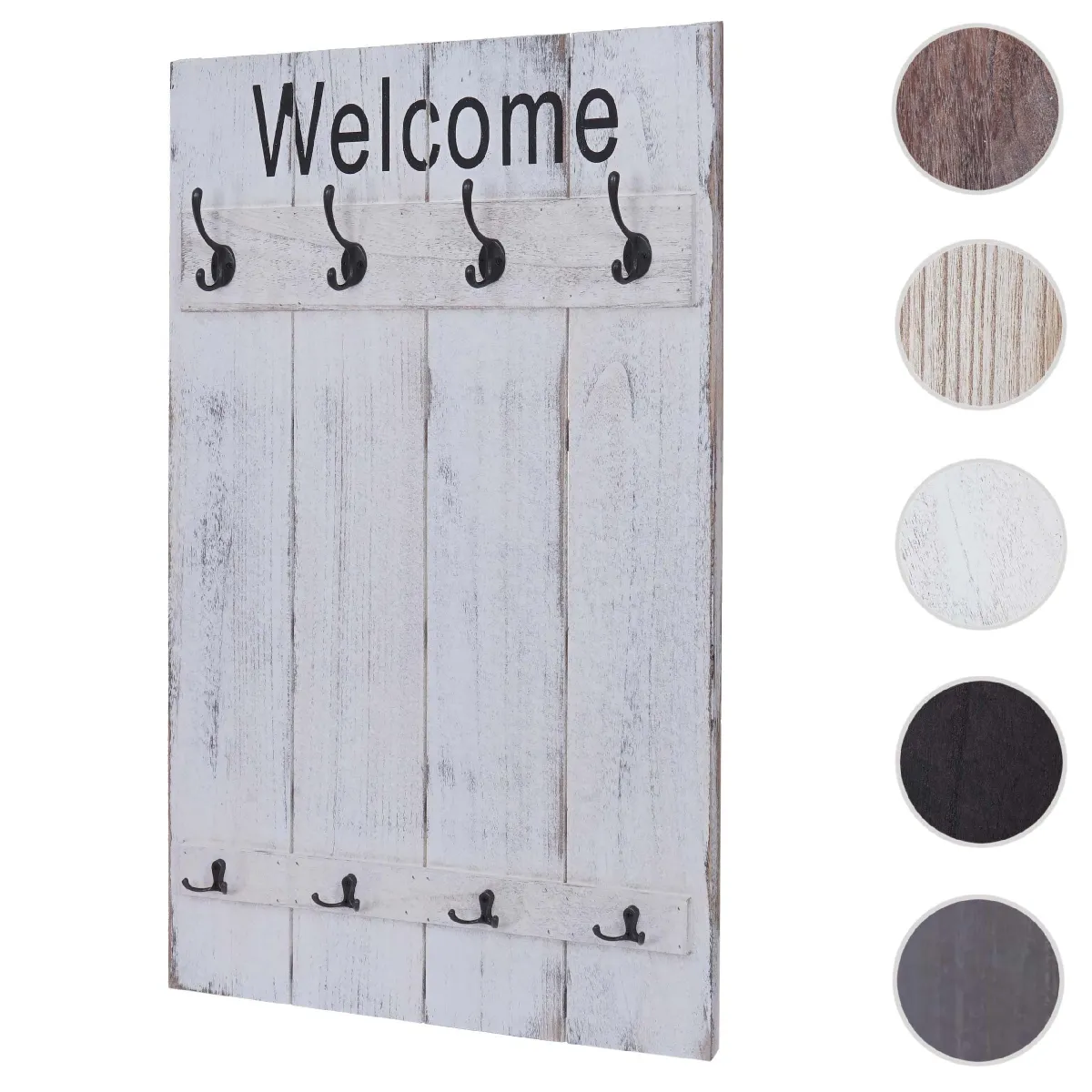 Mendler Portemanteau Mural HWC-C89 - Blanc Shabby