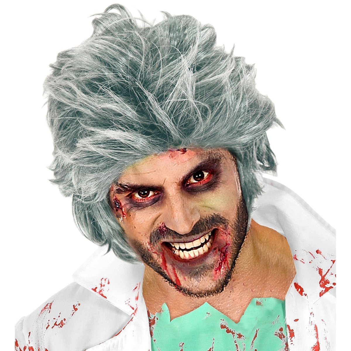 Halloween Pruik Zilver Zombie
