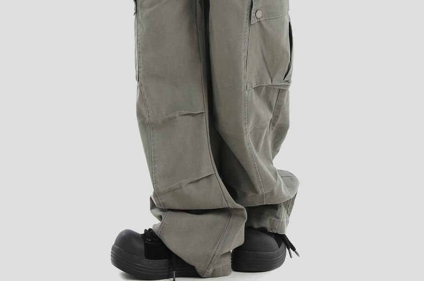 INStudio - Matching cargobroek met rechte pijpen en effen taille, halfhoge taille