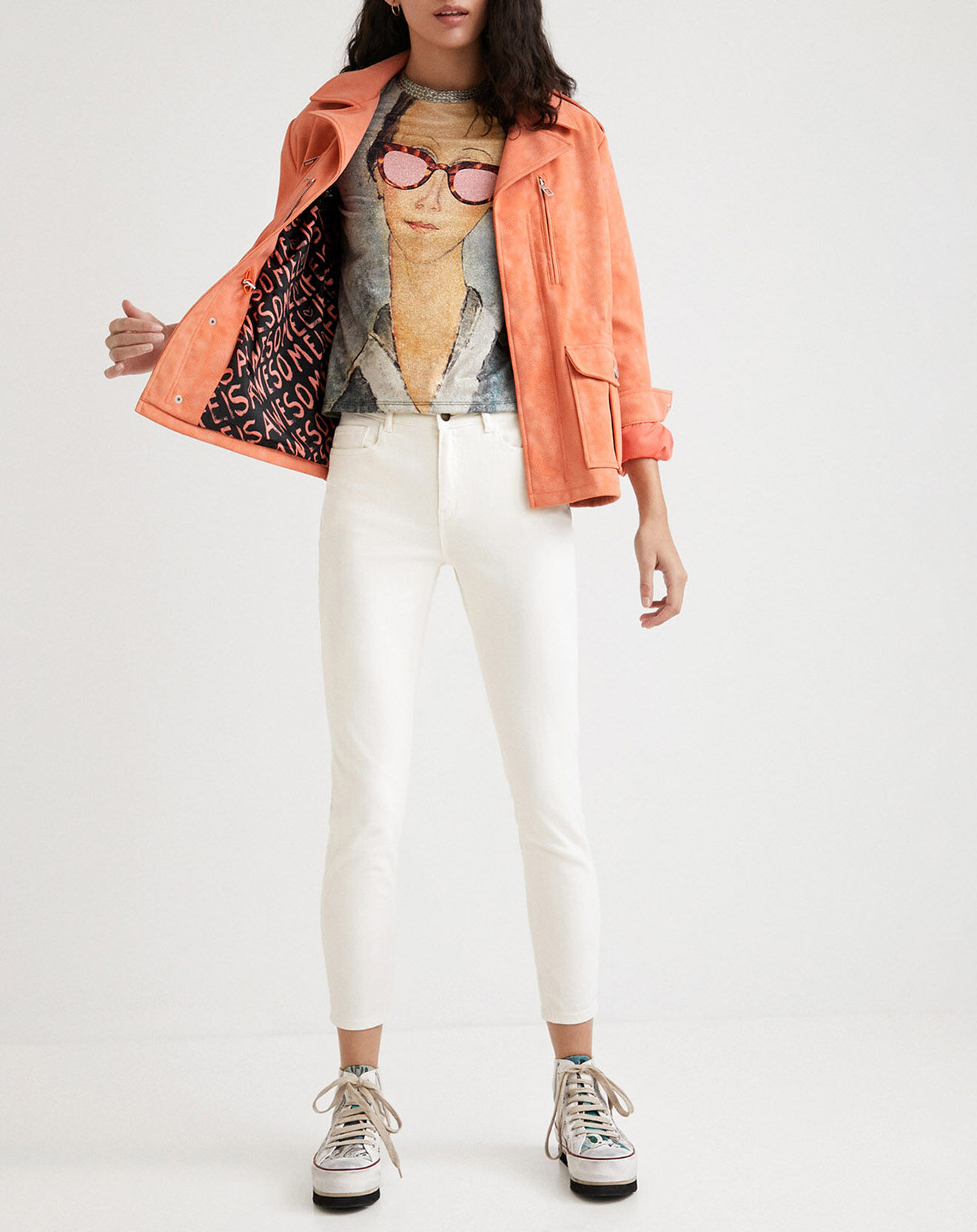 Desigual T-Shirt Bianca gris