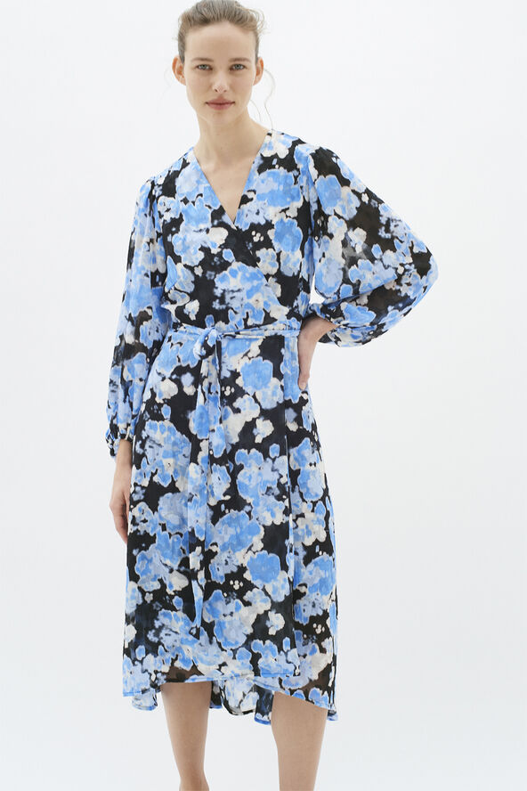 InWear BasiraIW Wrap Dress Blue floaty flower