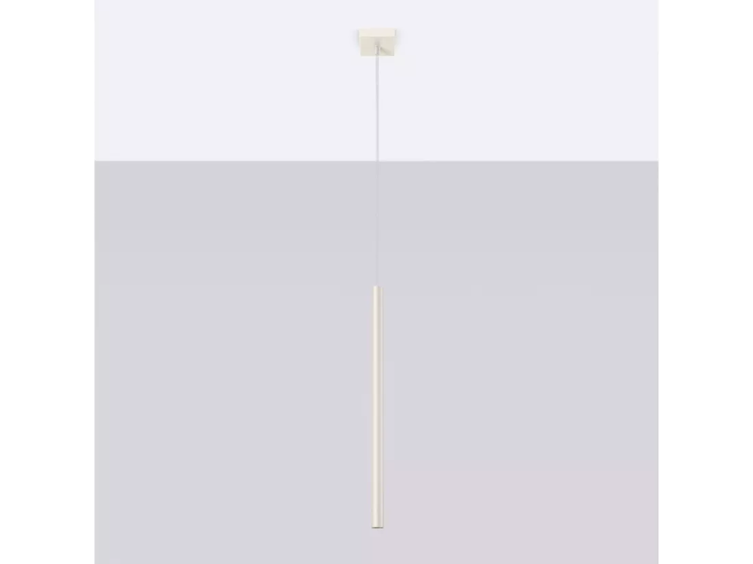 Lampe à suspension Pastelo moderne en acier - 1 sources lumineuses - L.8 x H.114 cm - beige