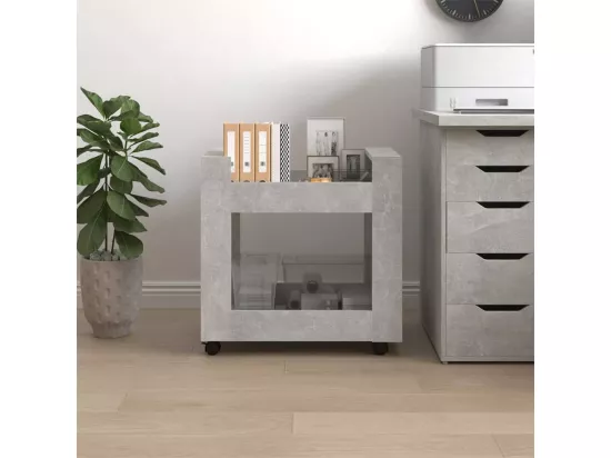 Chariot de bureau Gris béton 60x45x60 cm Bois d'ingénierie
