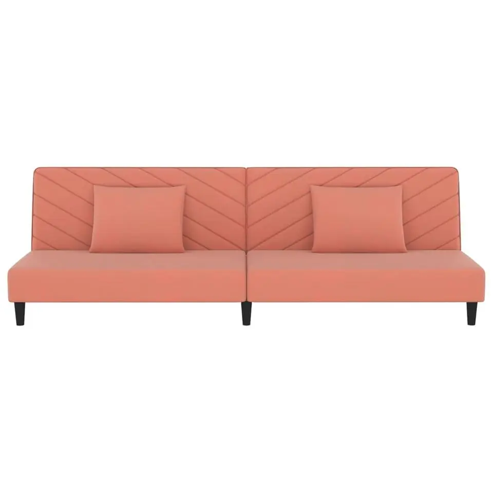 vidaXL - Slaapbank 2-zits - Roze - Fluweel - Met kussens