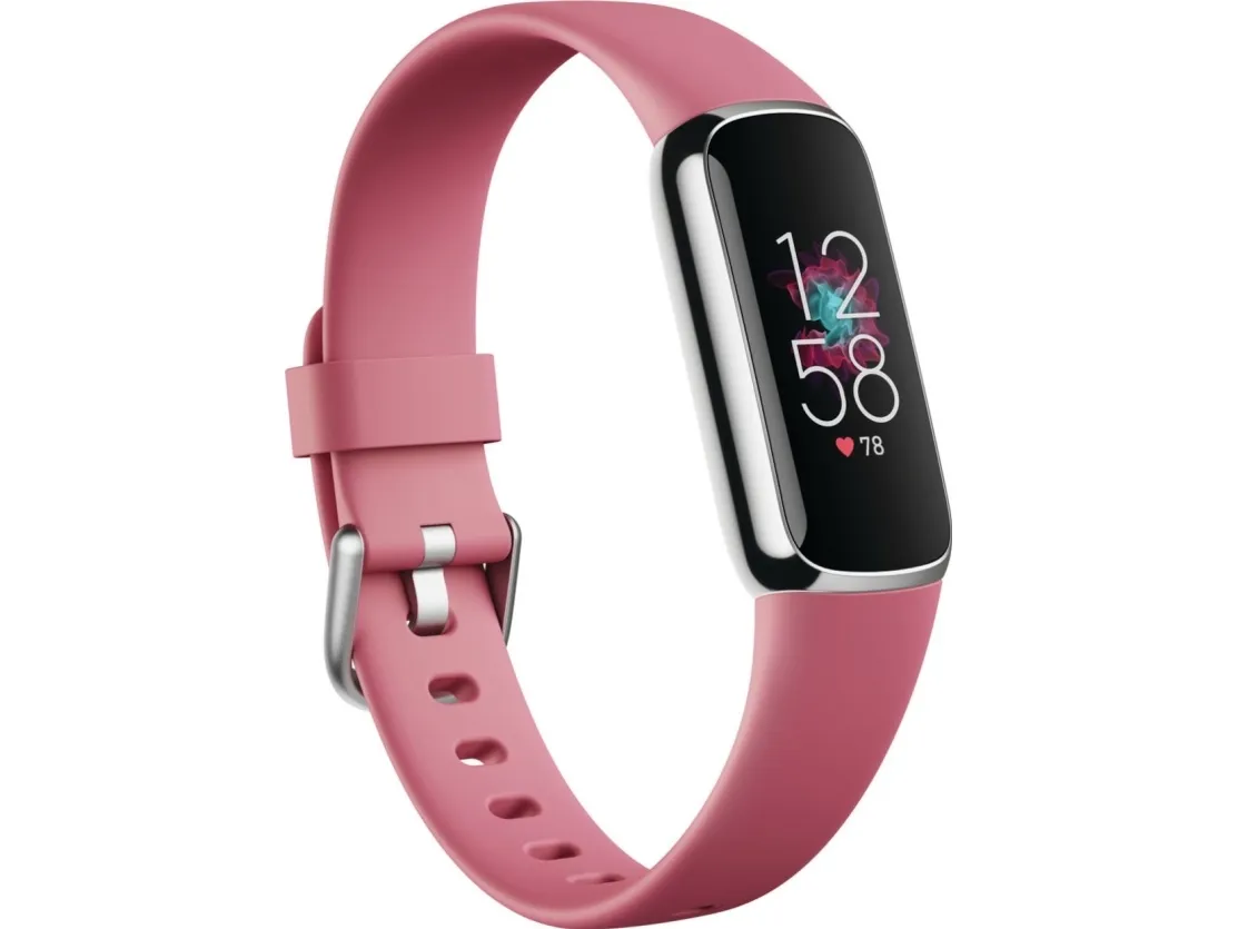 Fitbit Luxe - Platin - aktivitetssporer med bånd - silikone - orkide - båndstørrelse: S/L - Bluetooth