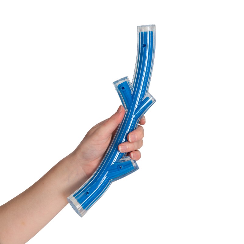 Brinquedo para mastigar Zeus Duo Stick para cães, 30 cm, azul, com aroma de bacon.