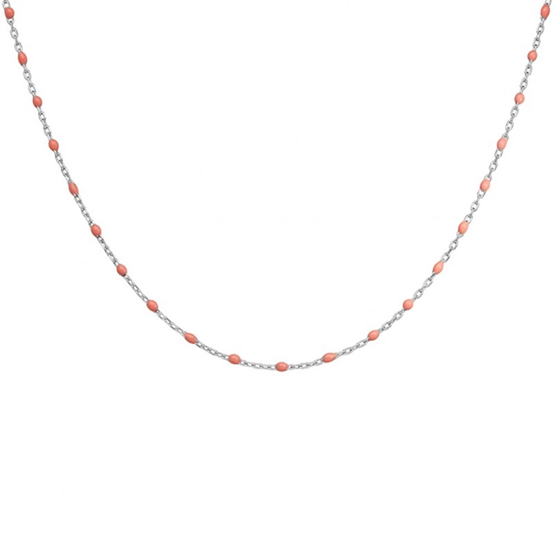 Collier argent - Olives roses