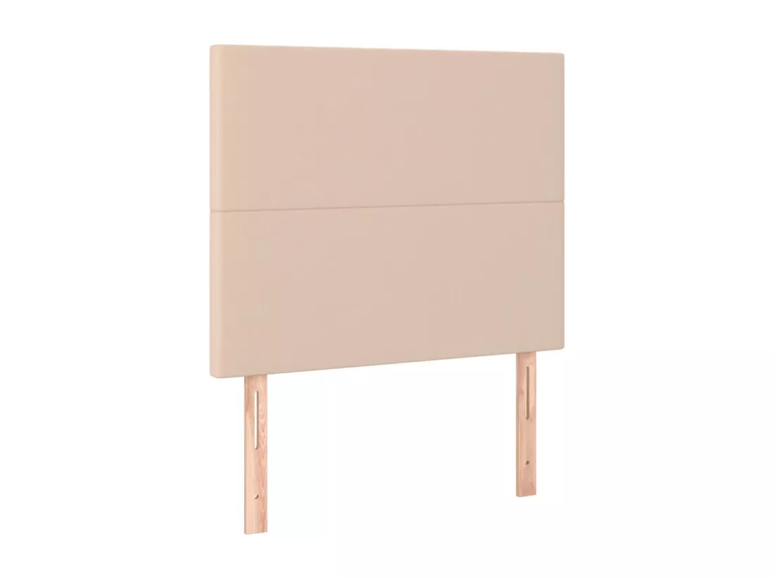 Sommier tapissier matelas et LED Cappuccino 90x190cm Similicuir