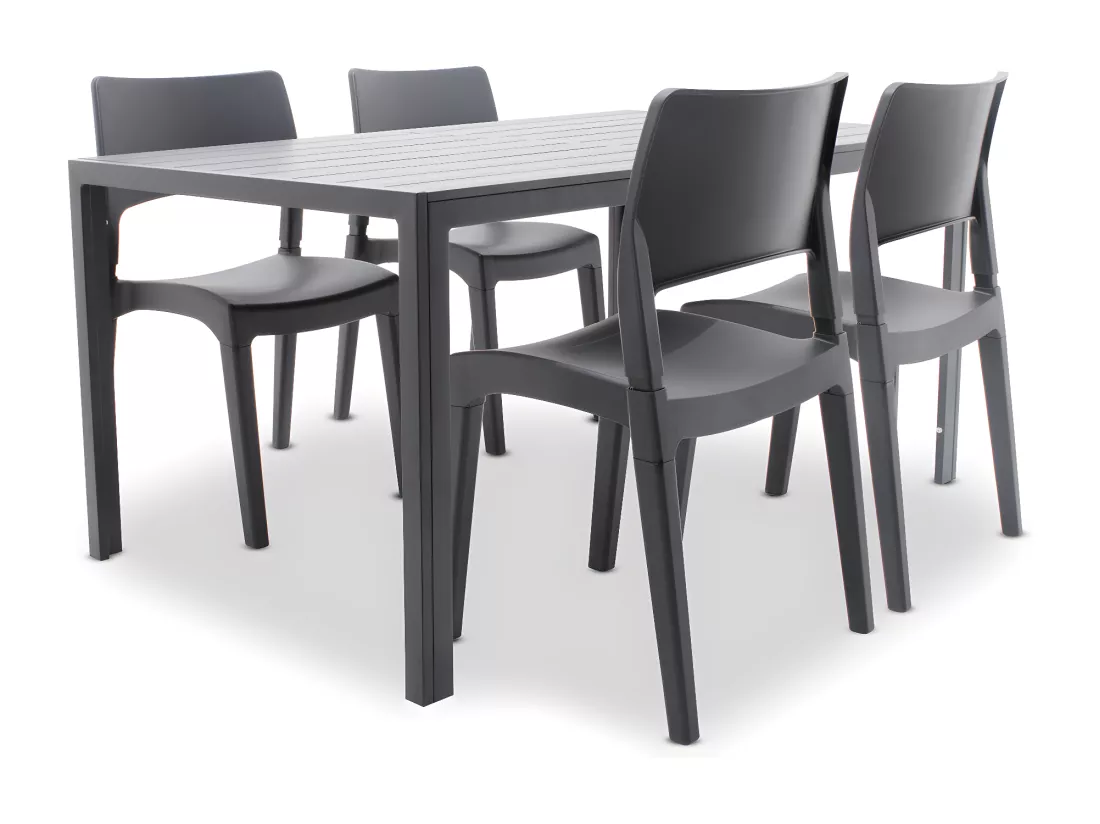 Ensemble de jardin avec table Giano et 4 chaises Klik/Klak