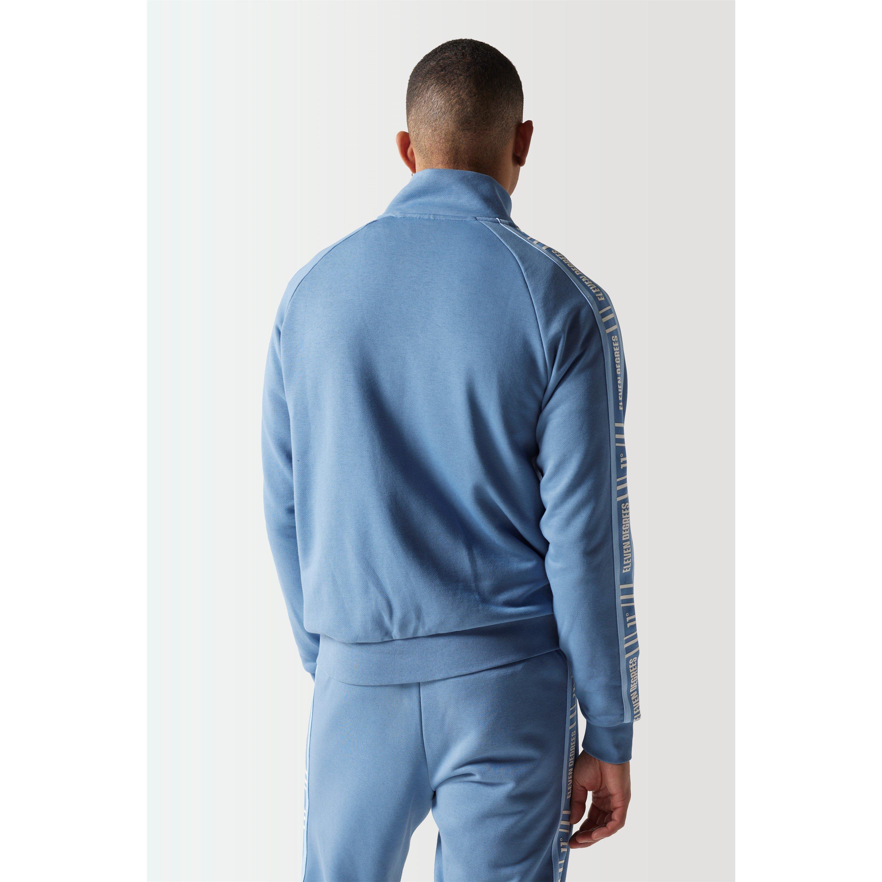 11 Degrees 11D Retro Taped Full Zip Sweat Top Elemental Blue