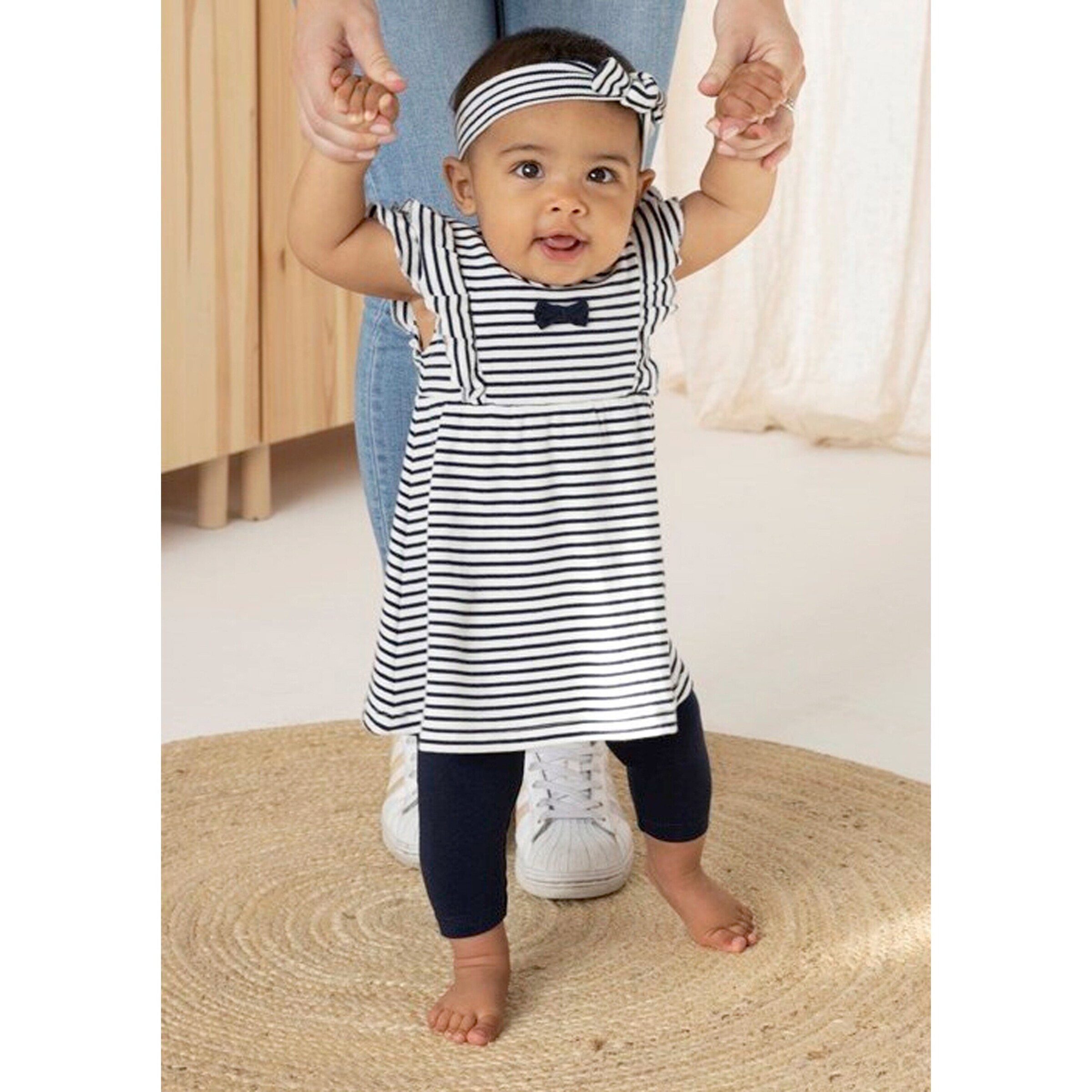 Feetje Kleid kurzarm Rüsche Ringel