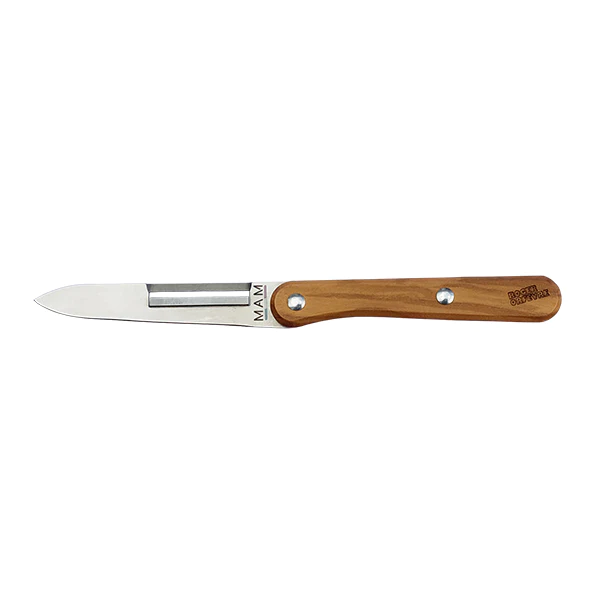 Couteau d’office et éplucheur 2 en 1 avec manche en bois d’olivier Rog