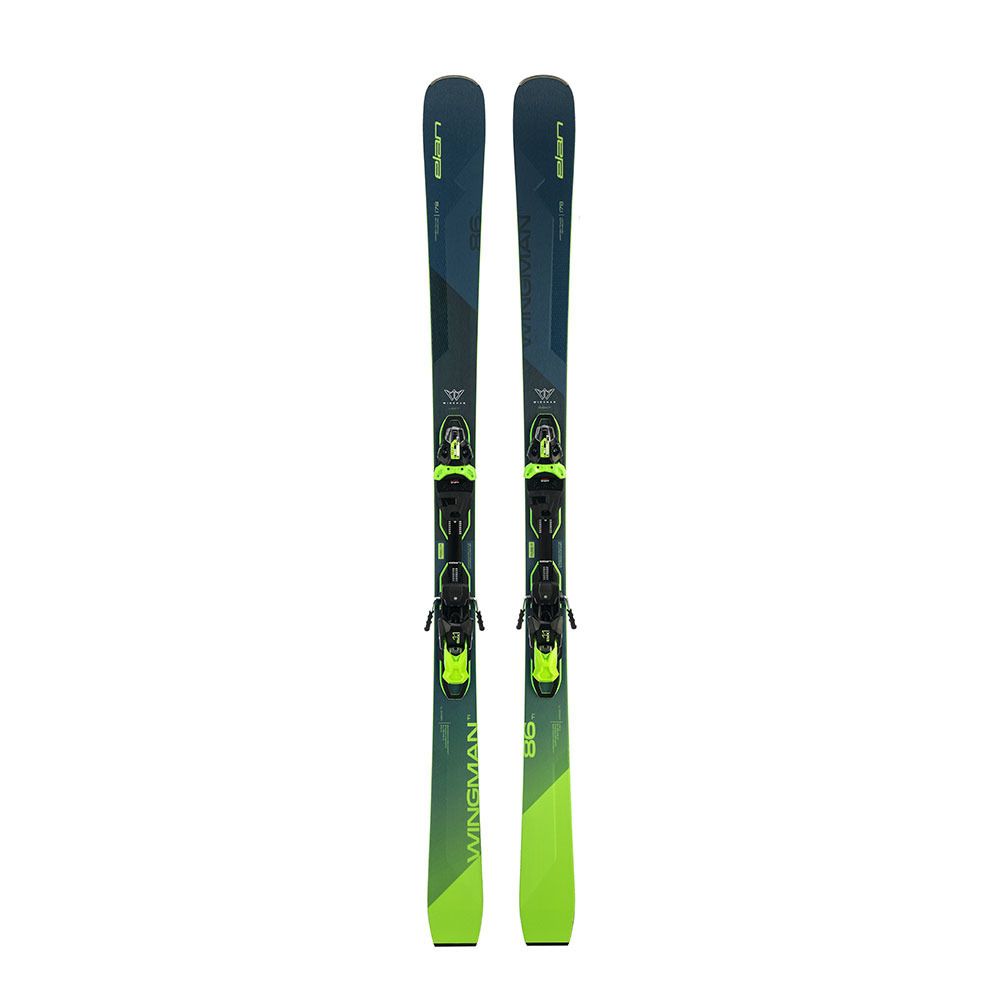 Elan WINGMAN 86 TI FUSION X + EMX 11.0 GW - Pack skis all mountain + Fixations Homme blue/green