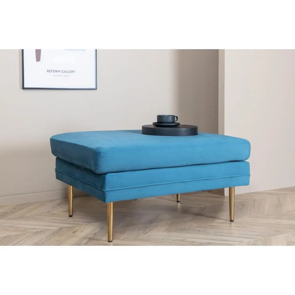 Svea - Tess hocker - velvet - blauw