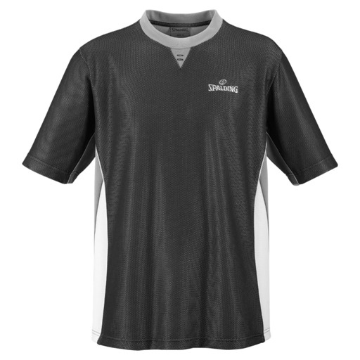 Camisa de árbitro profissional preta/cinza/prata Spalding