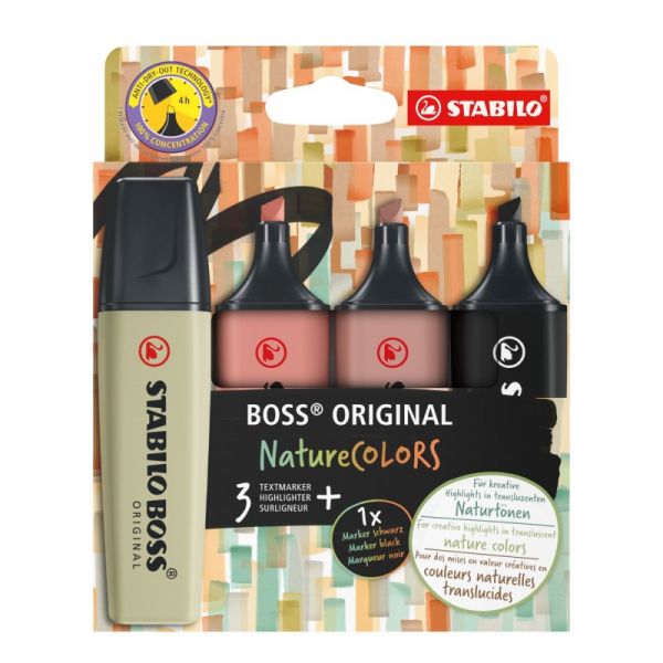 Stabilo Marcador Boss Nature 4 unidades