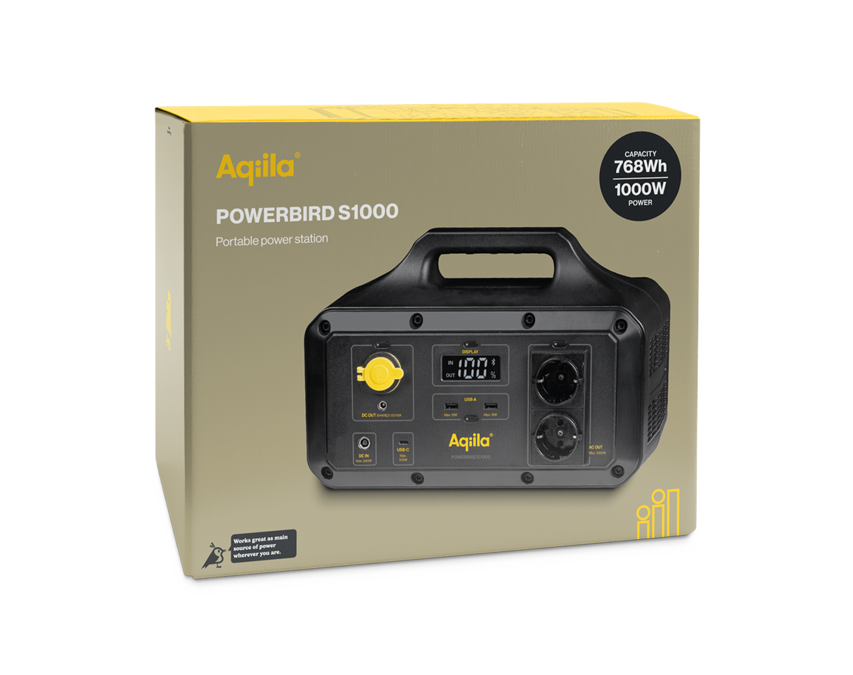 Aqiila - Powerbird S1000 - Bærbar kraftstation, 768Wh / 1000W