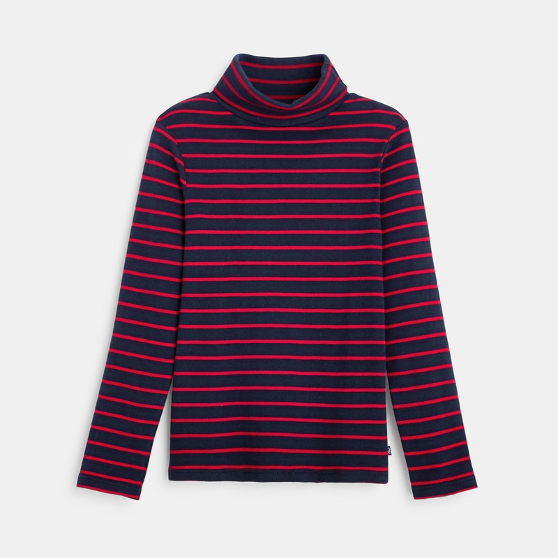 T-shirt col roulé rouge garçon