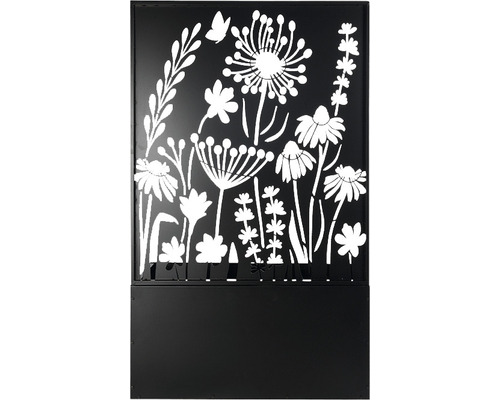 Esschert's Garden metalen plantenbak/kamerverdeler, 100 x 39 x 140,5 cm, zwart