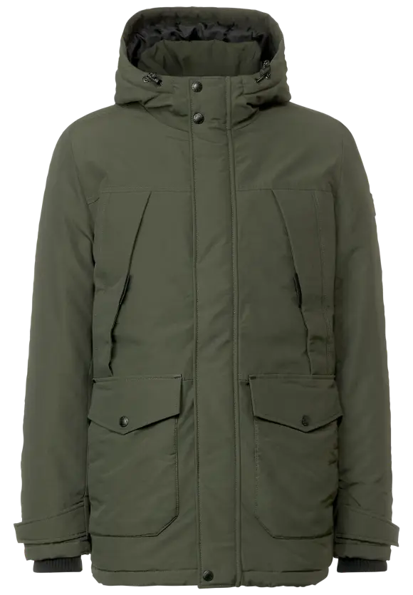 Sportiver Parka mit Kapuze - dark forest green
