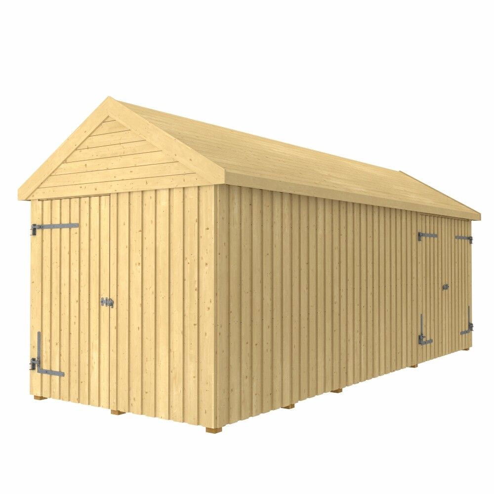 REDSKAPSBOD PLUS CLASSIC MULTI GARDEN ENKEL OG DOBBELDØR UBEHANDLET 14,5M²