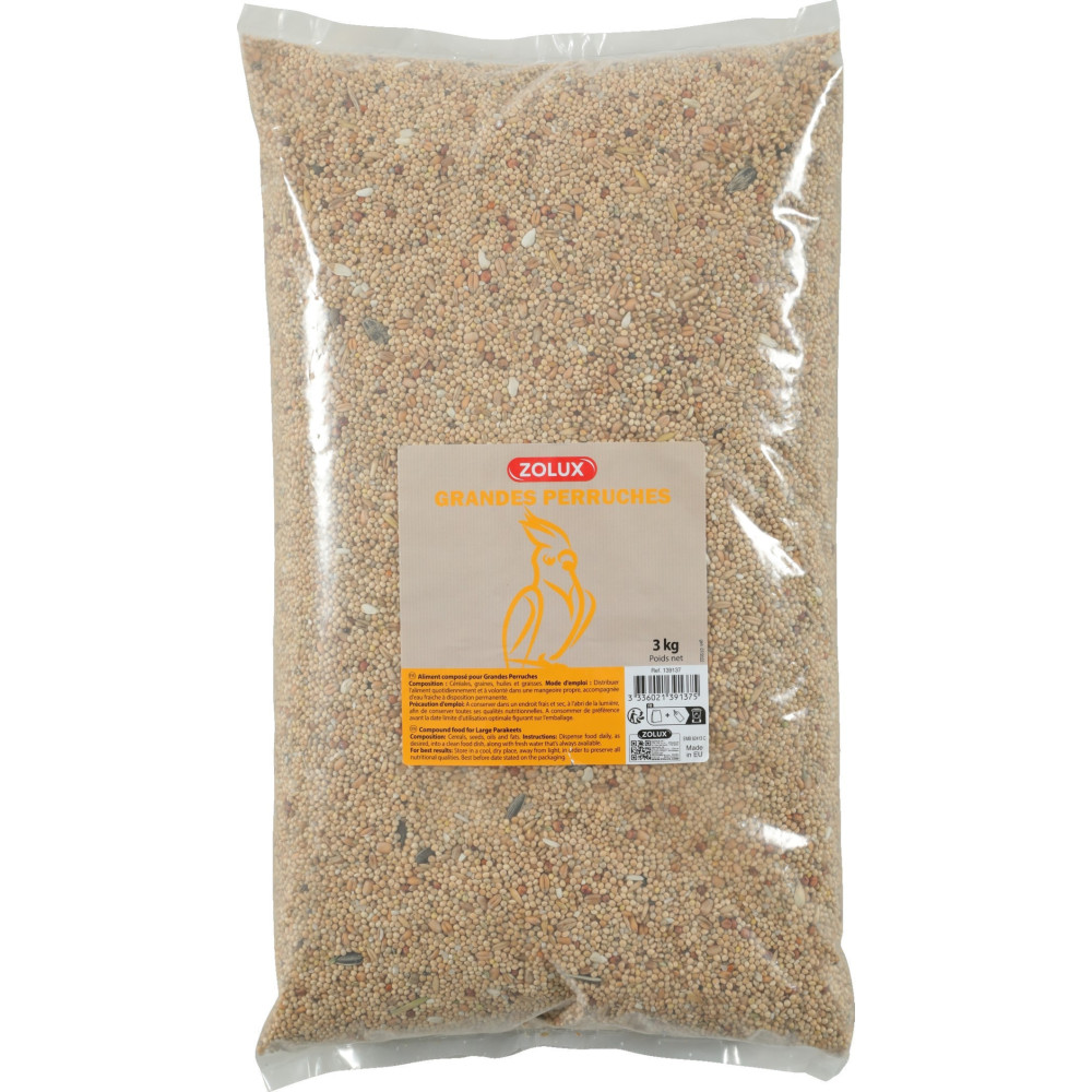 Graines pour grandes perruches sac de 3 kg pour oiseaux
