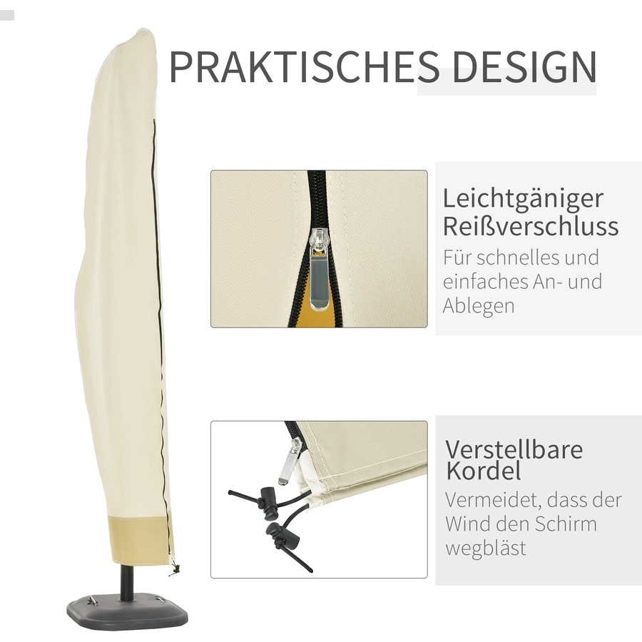 Outsunny Schutzhülle für Ampelschirm beige, kaffeebraun