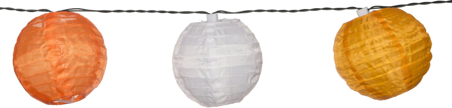 Intratuin LED solar lampion oranje D 10 cm 10 stuks
