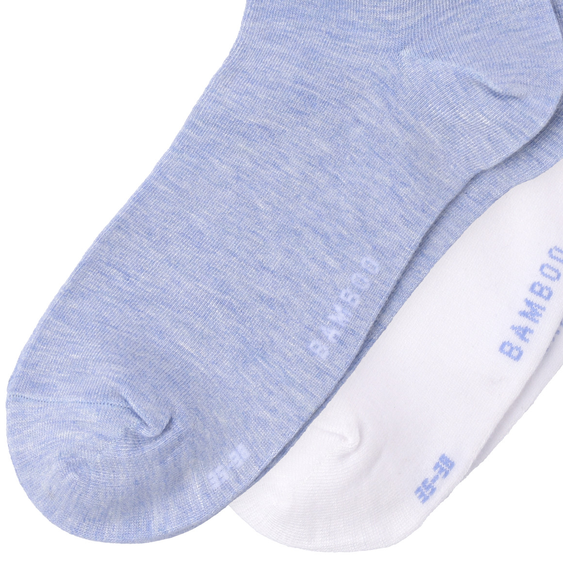Gina Benotti 2 Paar Damen Sneaker-Socken im Set hellblau / weiss