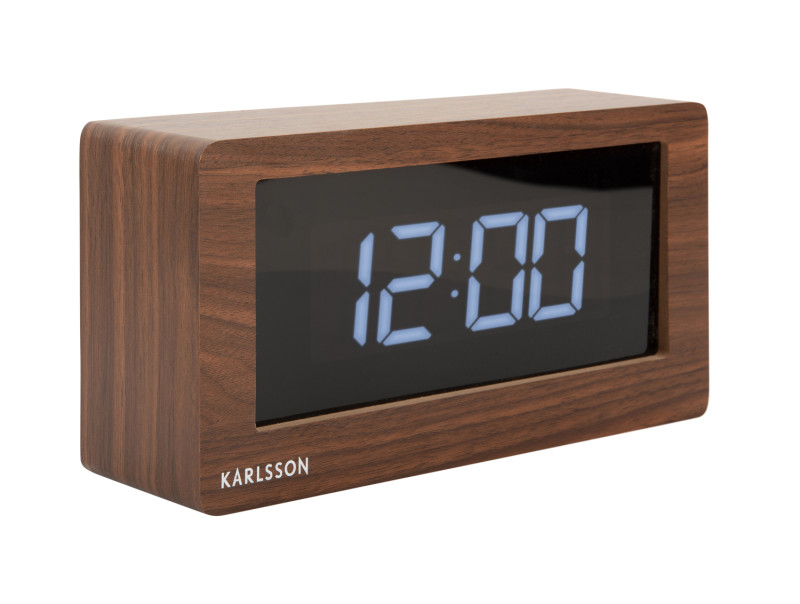 Table Clock Boxed LED KA5899DW Dark wood