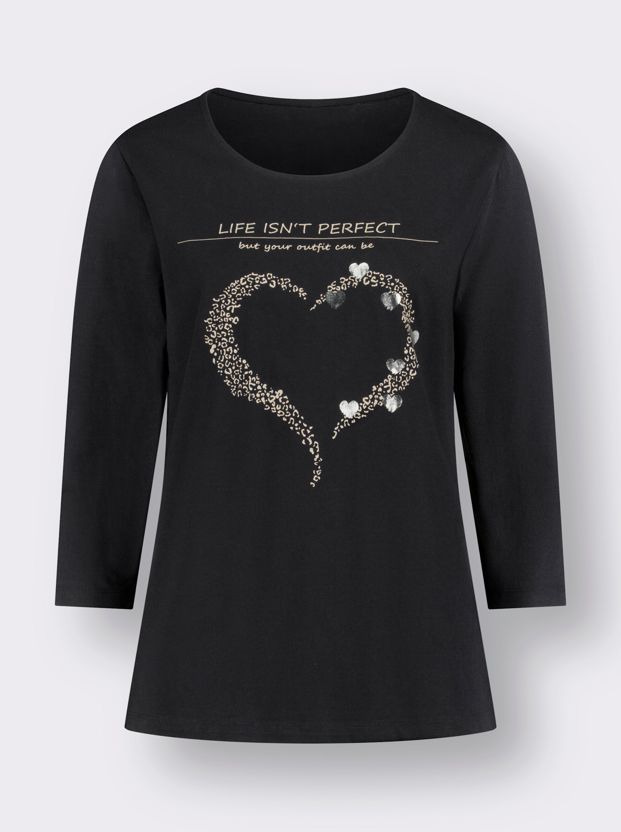 34-Arm-Shirt mit Herz-Motiv
