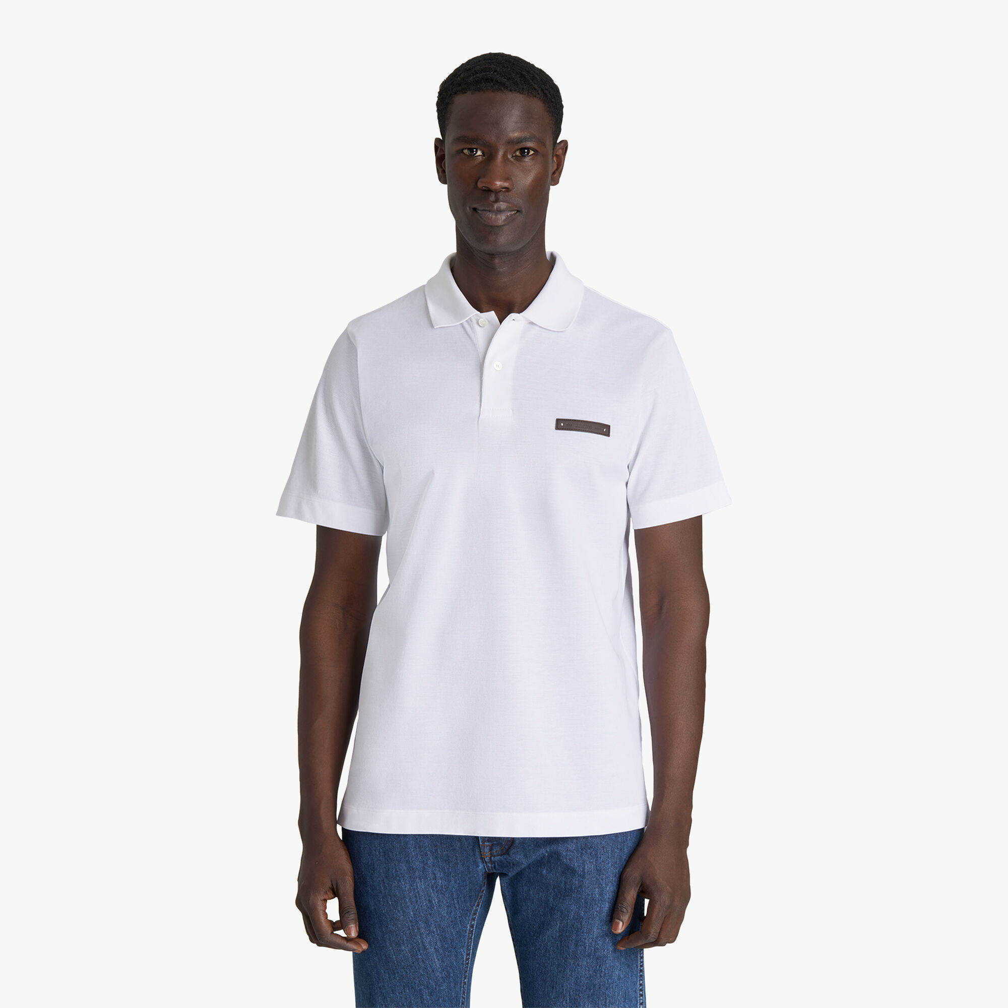 Polo Pique Avec Detail En Cuir