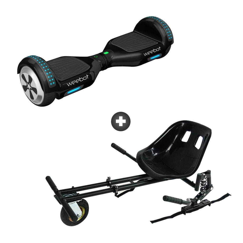Pack Hoverkart + Hoverboard Light Noir LED Bluetooth  Musique 6,5 Pouces
