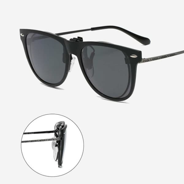 Polarisert Wayfarer Clip On Solbriller Flip Up Green