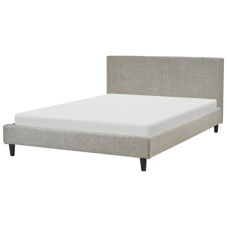 FITOU - Tweepersoonsbed - Lichtgrijs - 140 x 200 cm - Polyester