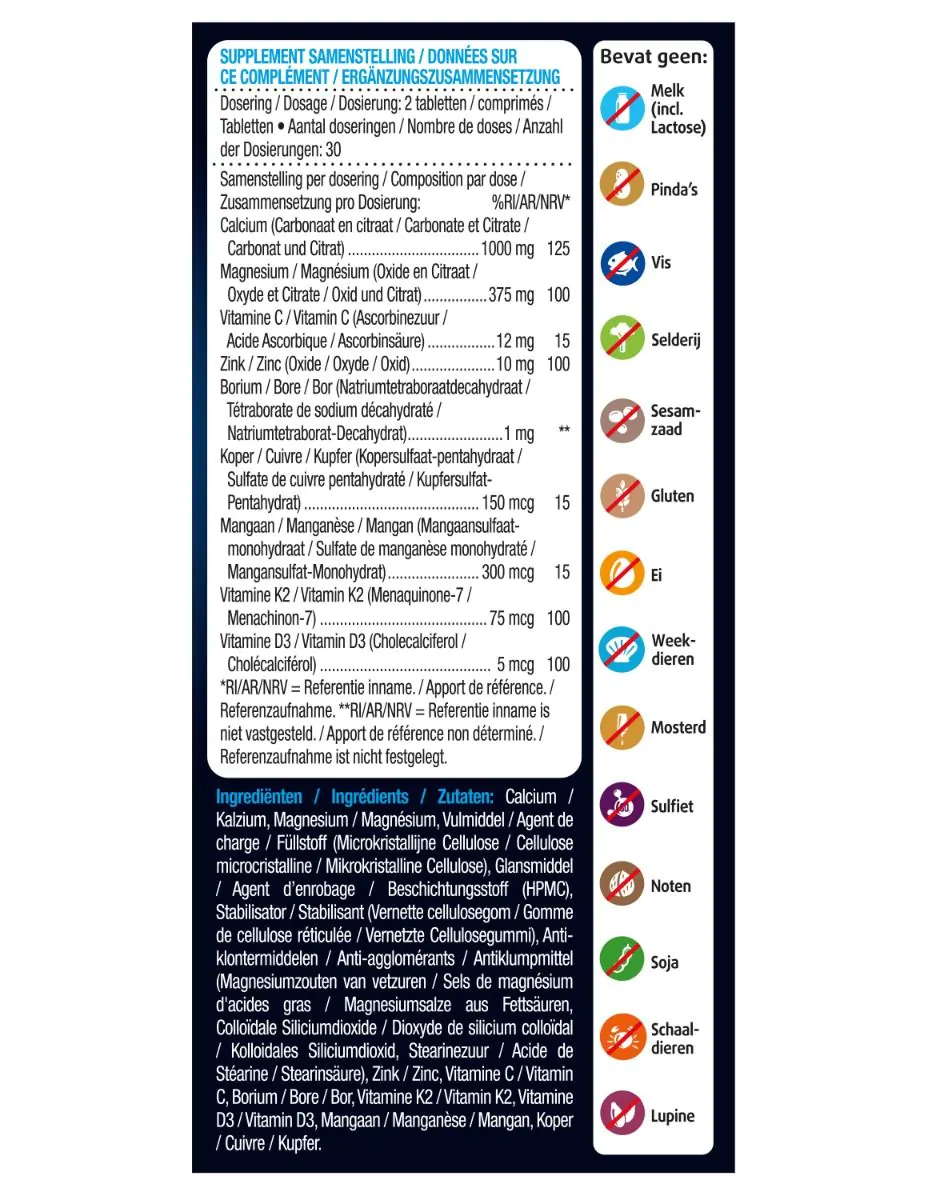 Calcium Magnesium Bot Formule 60 tabletten