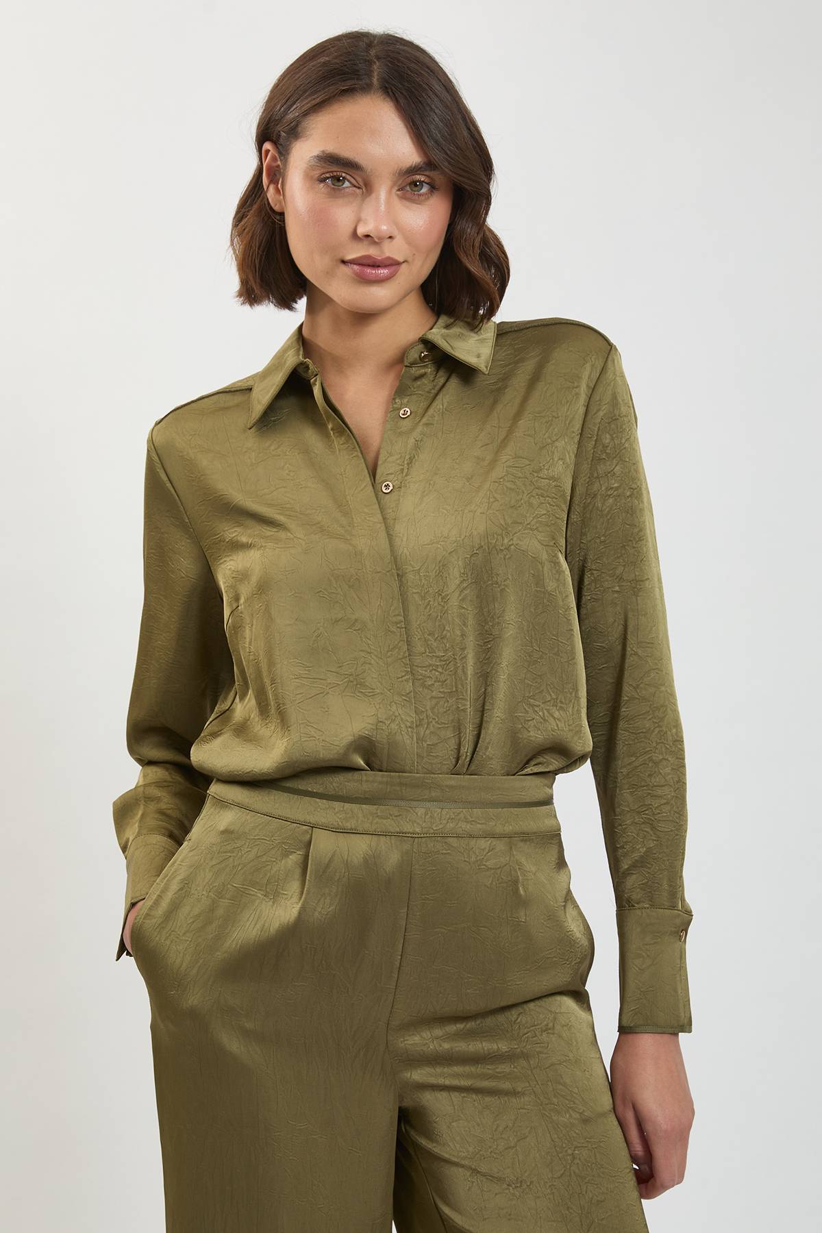 KarenMillen Chemise Ample En Satin Martelé Tissé